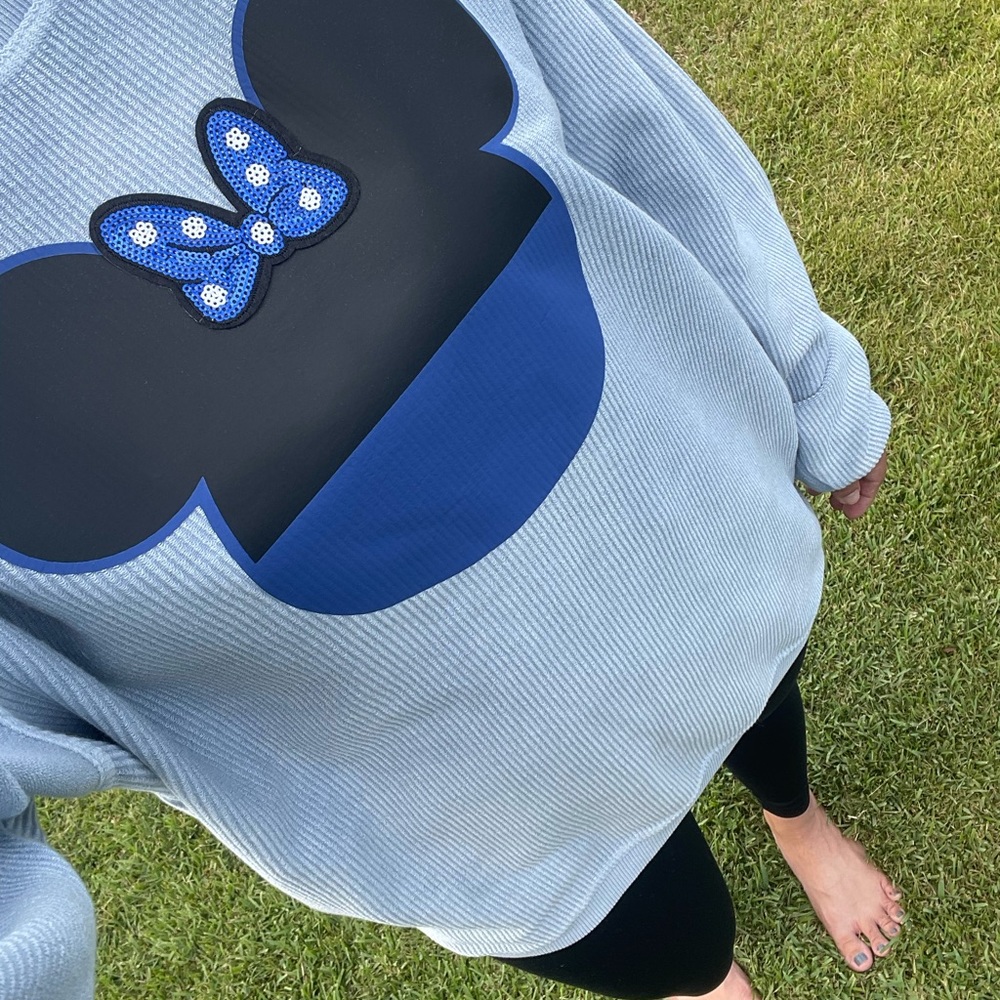 Polka Dot Bow Corded Pullover